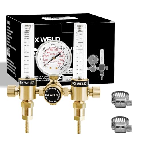 RX WELD Dual Output Argon Regulator Flow Meter Mig Tig 0-60CFH CGA580 Inlet 5/"8 UNF-18RH Outlet by RX WELD - Used condition - US$30.78