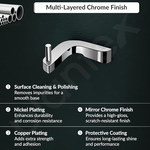Image of Plantex Smero Pure Brass Robe Hook /Door Hanger-Hook /Cloth-Towel Hanger /Bathroom Accessories - Aqua(Chrome)