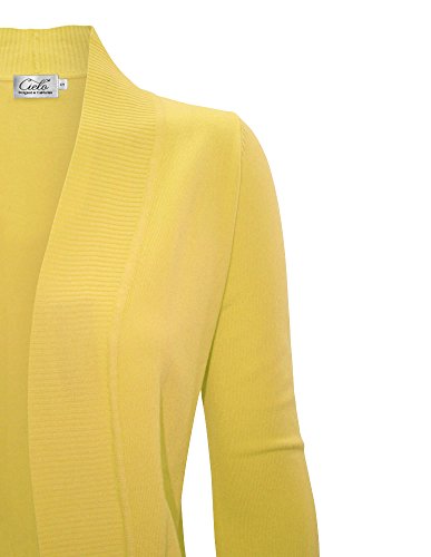 Image of Cielo Women's Solid Basic Open Front Pockets Knit Sweater Cardigan