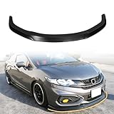 MODILOVER Front Bumper Lip Spoiler, Compatible with 2014-2015 Honda Civic Coupe (Not Fit Sedan), PU Black Ikon Style Add-on Front Splitter Air Dam Chin Protector