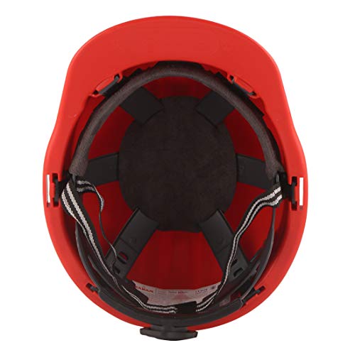 Image of KARAM PN581 Safety Industrial Helmet for Men | Light Weight with Ratchet Type Adjustment | Comfortable Fit & Durable Hard Hat | EN Certified | Red
