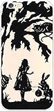 iPhone 6 / 6s Compatible, Princess Fairy Tale Black Sketch Designer Choice Collection Colorful Flexible Ultra Slim Silicone Transparent Translucent iPhone Case Cover - Alice In Wonderland