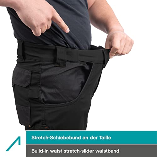 Foto von ACE Genesis Pro Herren-Arbeits-Hose lang - Männer-Cargo-Hosen für die Arbeit - Stretch-Bund & Knie-Taschen - Schwarz - 50