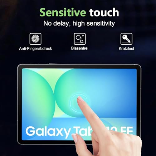 Image of VERTUS Premium Tempered Glass for Samsung Galaxy Tab S10 FE+ (13.1 Inch) Screen Protector, Full Coverage 9H Tempered Glass, HD Clear Scratch Resistant, Bubble-Free for Samsung Tab S10 FE Plus Screen Protector