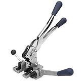 Umreifungsverpackungsmaschine, leichte & langlebige 3-in-1 Banderoliermaschine, manuell, für Industriearbeiten, effizient mit Stahlband, ideal für robuste Verpackungslösungen