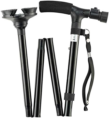 Image of Aluminium Alloy Handle Dependable Professional LED Light Folding Walking Stick for Old Gentleman, Walking Sticks for Old People