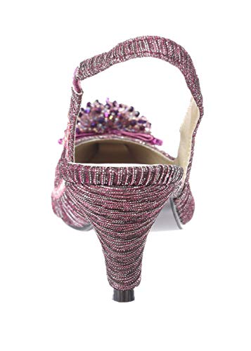 SIMPLY COUTURE Women's Low Heel Closed Toe Slingback Pumps Bowknot Comfortable Dress Shoes2