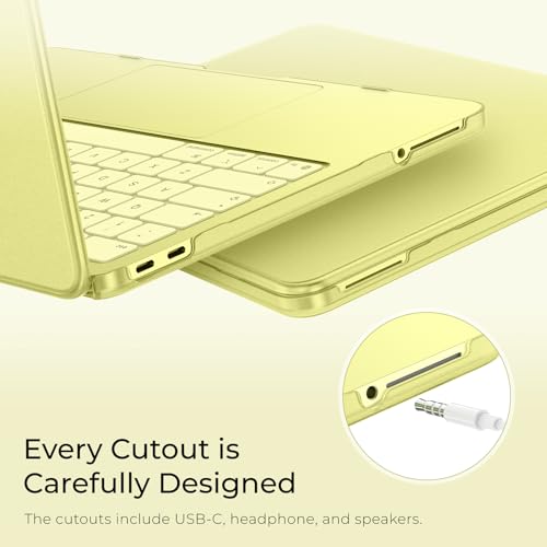 Image of EooCoo Compatible for Apple 2026 MacBook Neo Case 13 inch Laptop A3404 A18 Pro Chip with Liquid Retina Display, 100% Match Official Color, Scratch Resistant, Hard Shell Protective Cover, Frost Citrus