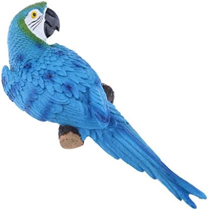 KESOTO 1 Pair Parrot Ornament Birds Animal Outdoor Garden Tree Decor 31cm Blue Look Right & Red Look Left Couple