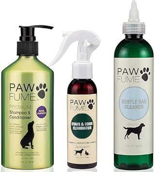 Pawfume Dog Shampoo and Conditioner Royal Lavender + Stain & Odor Eliminator + Dog Ear Wash Cleaner