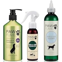 شامبو وبلسم Pawfume للكلاب Royal Lavender + مزيل البقع والروائح + منظف غسول أذن الكلاب