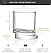 JoyJolt Aqua Vitae Whiskey Glass Set of 2. Round Whiskey Glasses with Off Set Base. Old Fashioned Rocks Glasses for Scotch and Bourbon. Unique Whiskey Tumbler Gifts for Men