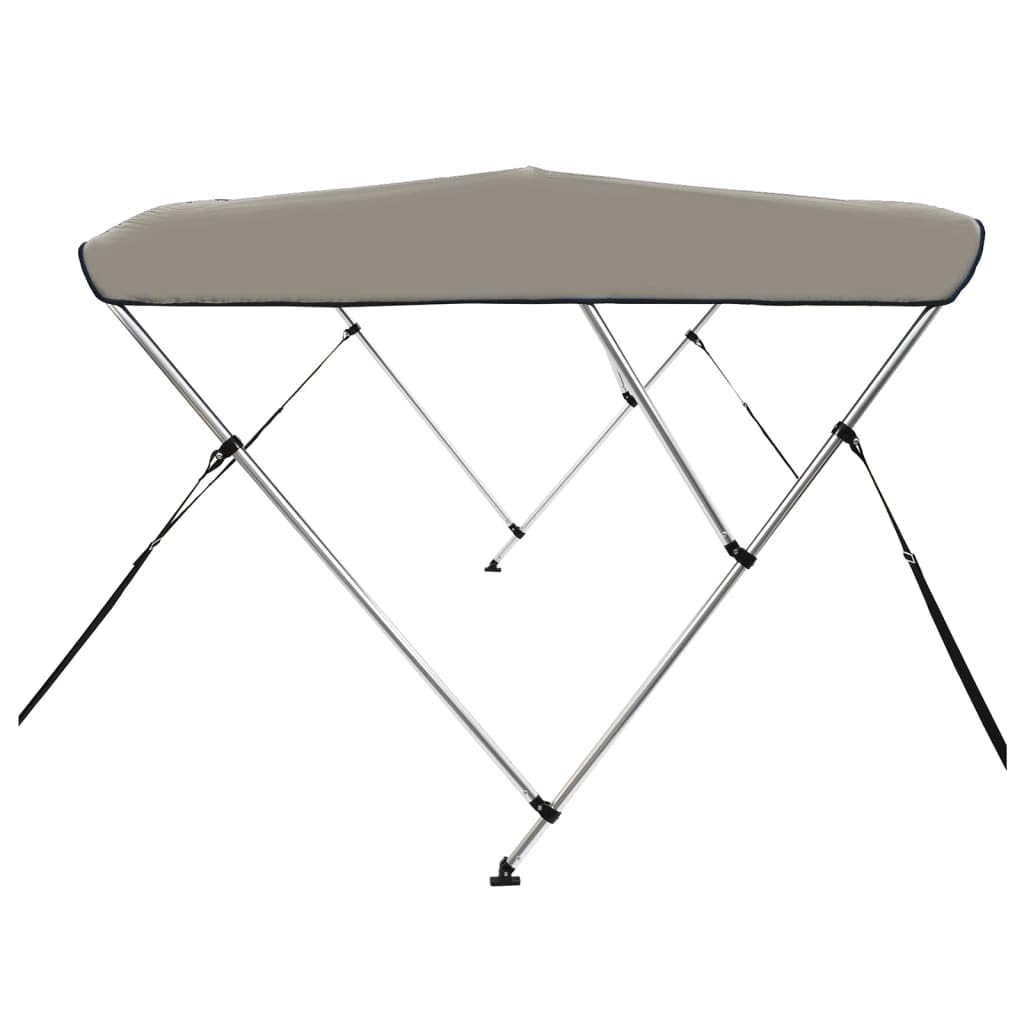 3-Bow Bimini Top Grigio 183 x 180 x 137 cm con pannelli laterali, tettuccio parasole impermeabile in 100% poliestere con rivestimento in PU, telaio in alluminio e raccordi in acciaio inox 316 per