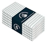 HEIRLOOM COMFORT Servilletas de cena a rayas verdes marinas (juego de 12), 45 x 45 cm, 100 % algodón, lavables a máquina, manteles clásicos a rayas para almuerzos de playa, eventos formales, cenas al