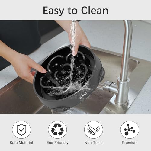 Mateeylife Hundenapf, Anti Schling Napf Hund für MittelgroßE und GroßE Hunde, Slow Feeder Hund FöRdert Eine Gesunde Verdauung,1 Stück Große, Schwarz