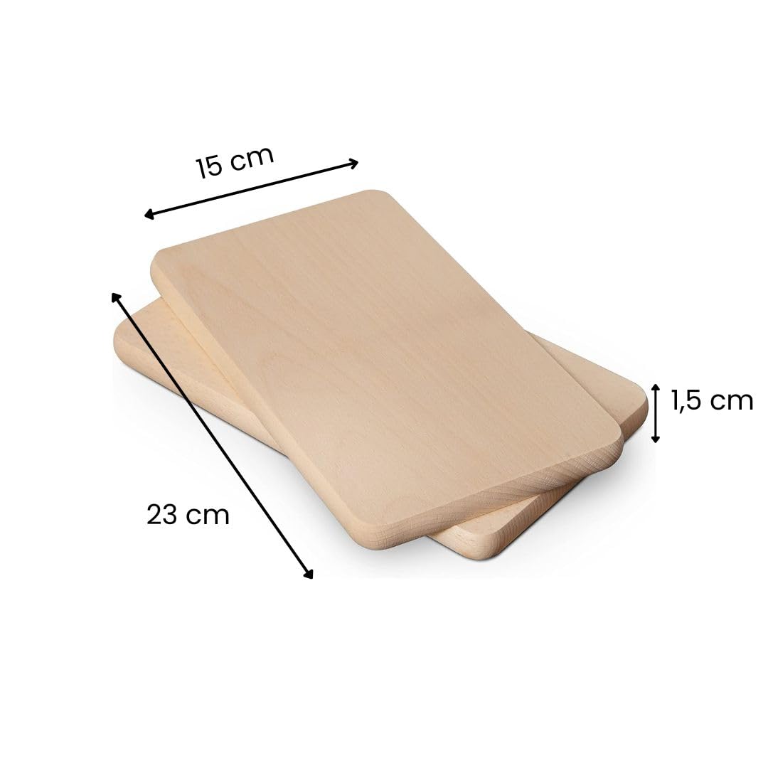 20er Set Frühstücksbrettchen Buche unbehandelt – 23x15x1,5 cm Holzbrettchen zum Gravieren – Küchenbrett Holz beidseitig für Brot, Snacks & Frühstück