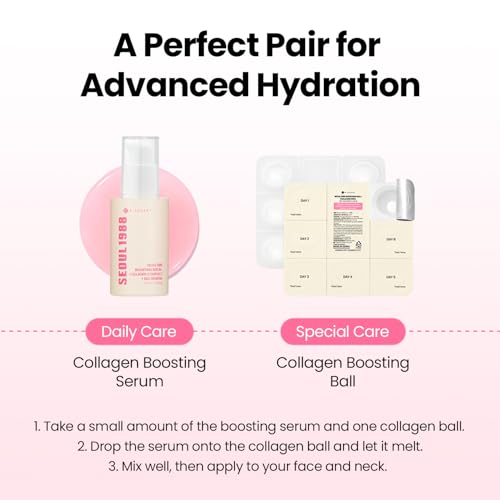 Image of K-SECRET SEOUL 1988 Collagen Boosting Serum | Deeply Hydrating Serum with 7-Type Collagen Complex, Niacinamide, Ceramide NP, and Red Ginseng | Korean Skincare, 30ml / 1.01 fl oz