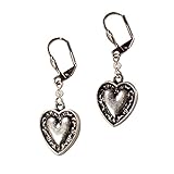 Alpenflüstern Trachten-Ohrhänger Trachtenherz - Damen-Trachtenschmuck, Trachten-Ohrringe (antik-silber-farben) DOR022
