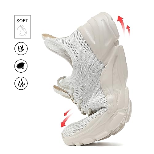 Womens Ladies Walking Tennis Shoes Slip on Lightweight Casual Running Sneakers Soft Sole Comfortable Trainers4