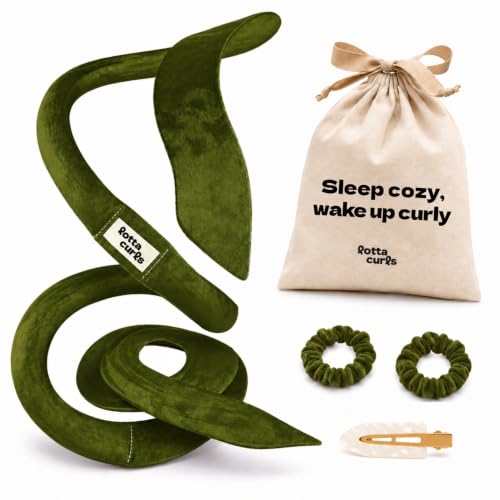 Lotta Curls Lockenband Samt Locken ohne Hitze Heatless Curls (Olive)