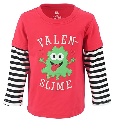 Image of Unique Baby Boys Shirts for Kids and Toddlers Striped Layered Long Sleeve with Embroidery
