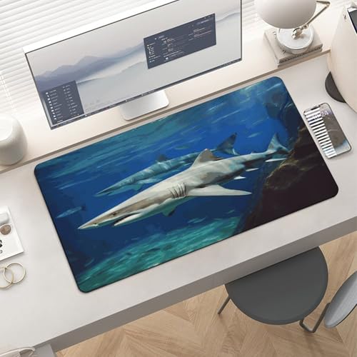 Two White Sharks Desk Pad con base de goma 30x60 cm miniatura 6