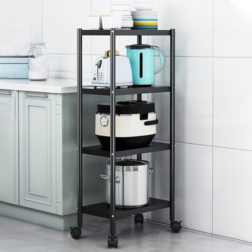 Lghlzgvf Küchen-Rollwagen 5 Ebenen Schwarz