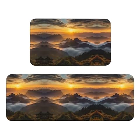 Light Mountain Print Kitchen Mats by QHWLR Cover