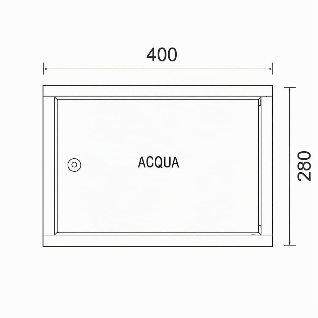 1101 Puerta galvanizada para contador de agua, con cerradura y llave cuadrada. Dimensiones 400x280 mm
