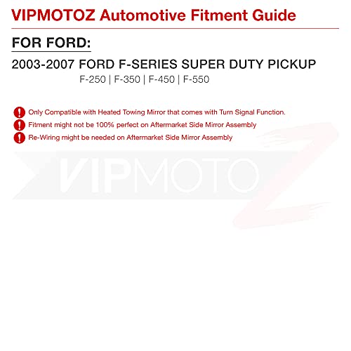 Vipmotoz Switchback Full White & Amber Led Side Marker Light Lamp Assembly Replacement Pair For 2003-2007 Ford F250 F350 Super Duty Pickup Truck Towing Mirror #TOP5