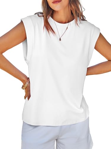 Tankaneo Womens Cap Sleeve Tank Tops Cotton Summer Casual Loose Fit Basic Tee Shirts 2025 Fashion