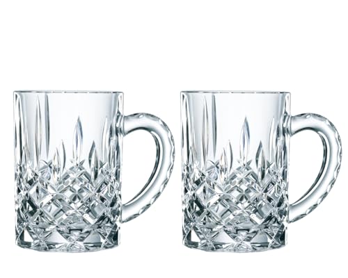 Spiegelau & Nachtmann, Bierkrüge mit Schliffdekoration, Biergläser aus Kristallglas, 600 ml, Bierkrug der Serie Noblesse, Durchsichtig, 2 Stück (1er Pack)