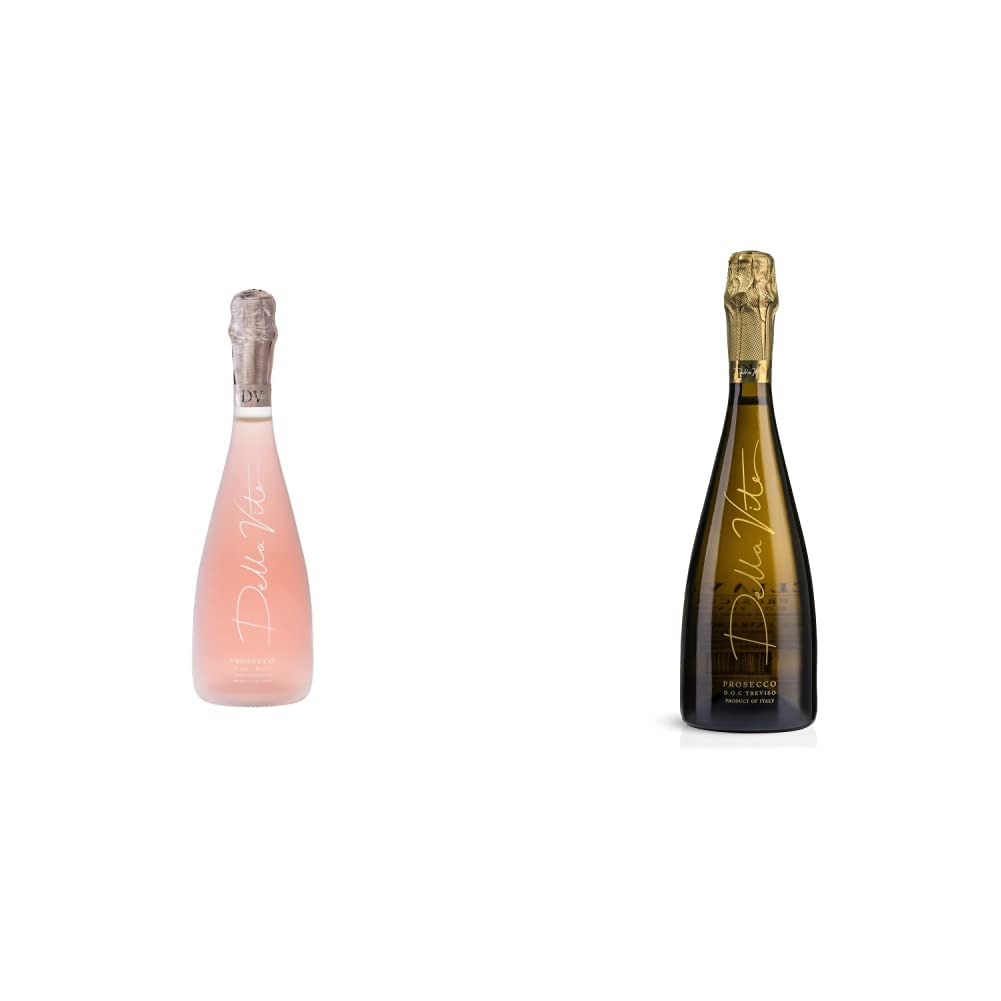 Della Vite Prosecco D.O.C Rosé Millesimato Premium Italian Prosecco & Treviso D.O.C Premium Italian Prosecco - Light & Delicious Prosecco Wine (Single Bottle, 11.5% 750ml)