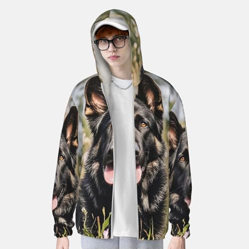 Women's UPF 50+ Sun Protection Hoodie black german shepherd Sun Shirt Long Sleeve Fishing Shirts for Men Jacket4