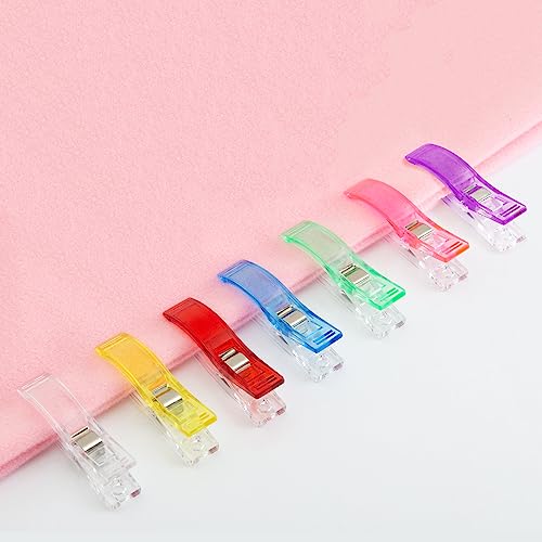 Doukey Large Sewing Clips - 50PCS Jumbo Quilt Clips for Quilting Multipurpose Plastic Crafting Tools in Assorted Colors