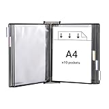 Tarifold 414101 - Tarifold Wandsichttafel für Dokumente aus Metall, Drehzapfensichttafeln, Dokumentenpräsentation, 10 A4-Taschen Blau