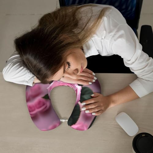 Almohada de viaje con espuma viscoelástica y funda suave miniatura 7
