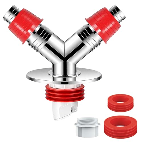 Image of HASTHIP Drain Pipe Connector with Automatic Magnetic Seal - Anti-Odor & Anti Pests, washing machine drain connector, Fitting for Sink, Basin, or Washing Machine Drainage, Double-Pipe Tee Joint