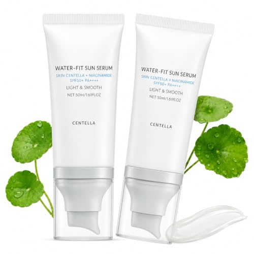 Centella Sunscreen SPF50 PA++++ Serum Lightweight No White Cast 50mlx2 | Lightwe...