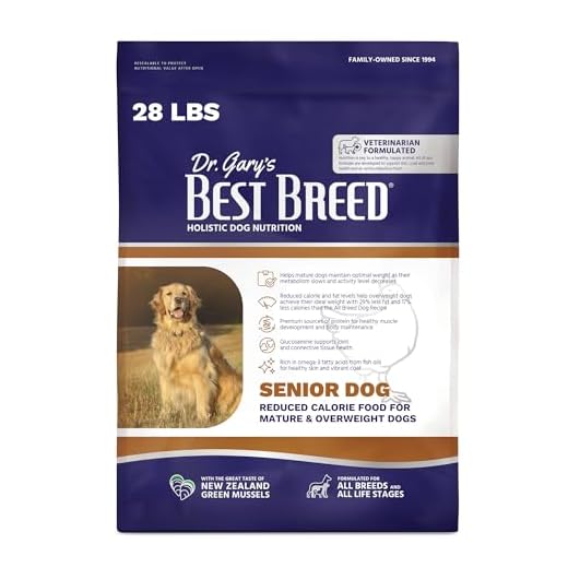 Best Breed Dr. Gary's Senior Dog Recipe, Reduced Calorie Dry Dog Food for Senior & Overweight Dogs, All Breeds, 28 lb. Bag