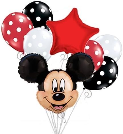 Mickey Mouse Head Balloon Bouquet Set Birthday Baby Shower Party Decoration Bundle