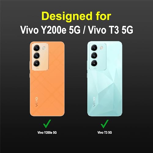 Image of KIVANO LUXE Compatible for Vivo T3 5G / Vivo Y200e 5G Luxury Handmade Leather Magnetic Flip Folio Case | Card Holder & Kickstand | Slim Protective Cover | Unisex - Black