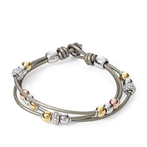 Preisvergleich Produktbild Fossil Damen Armband Leder Edelstahl weiß JA6067998