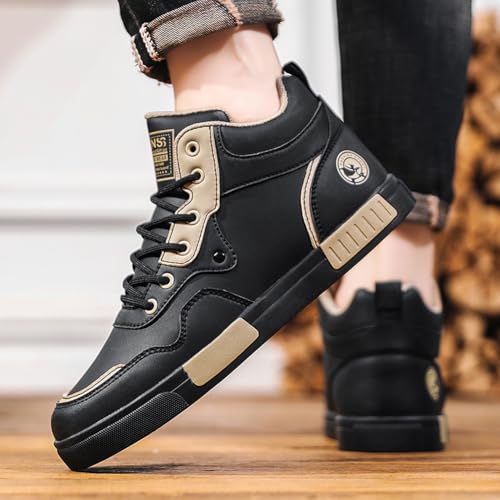 Image of Men's High Top Skateboarding Sneakers Shoes | Men's Fashion High Top Skate Sneakers,Stylish Skateboarding shoes,Road Running flat Walking Shoes