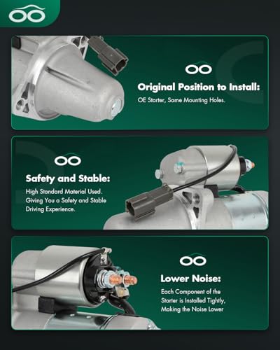 Image of SCITOO Starter Motor fit for INFINITI for G20 2.0L 1999-2002,for Nissan for 200SX 2.0L 1997-1998,for Nissan for Sentra 2.0L 1998-2001 Replacement Starter 17745