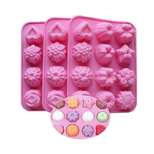 BAKER DEPOT Silicone Bakeware Mold For cake chocolate Jelly Pudding Dessert Molds 12