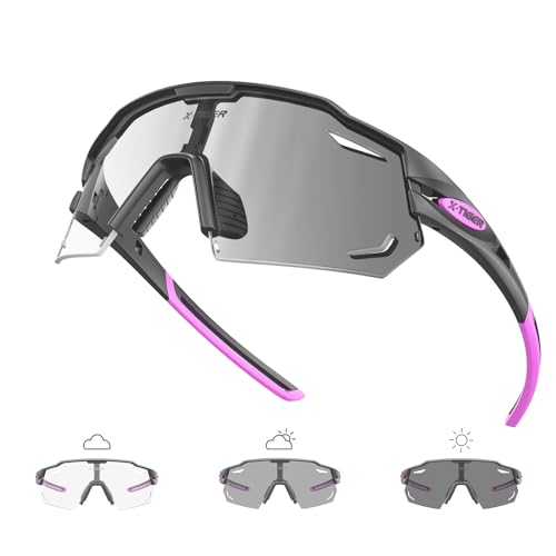 X-TIGER Gafas Ciclismo Fotocromáticas Con TR90 Gafas de Sol Deportivas Mujeres Hombres Con MTB Running