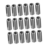 Healifty 20pcs Stainless Steel Thick Connecting Nuts Welded Nuts for Rods and Practical Fasteners for Home Office and Industrial Use