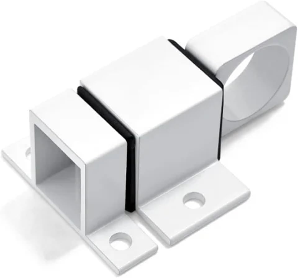 Self Closing Latch Spring Door Lock 5 PCS Automatic Self-Closing Latches Spring Slide Door Lock Aluminum Alloy Bolts Security Pull Ring Locks(White)