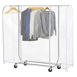Clear Garment Rack Cover Dustproof Clothes Rack Cover With 2 Durable Zipper/Clothing Waterproof Protector (L:71x20x60 inch)